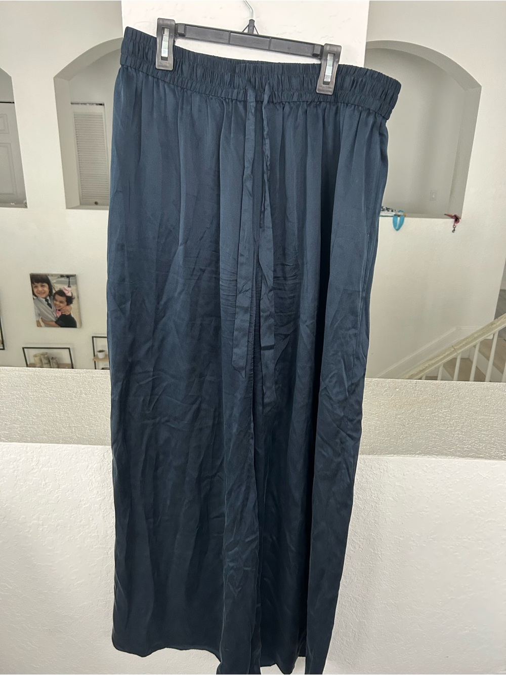 Zimmermann Wide-Leg Satin Pants in Deep Navy